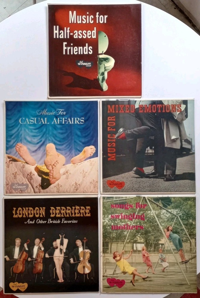 Lot 5 1960s LP Record Cover Gag Gifts including “Music For Half Assed Friends”