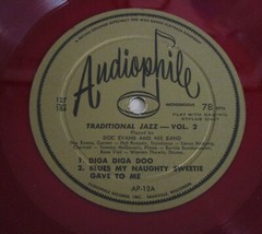 Doc Evans Traditional Jazz Vol 2 Audiophile AP-12 Microgroove 12″ 78 Red VG++