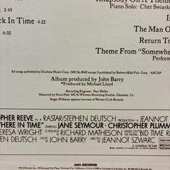 SOMEWHERE IN TIME john barry MCA5154 christopher reeve (1980) EX LP