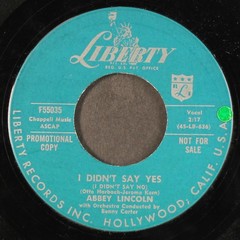 ABBEY LINCOLN: a lonesome cup of coffee / i didn’t say yes LIBERTY 7″ Single