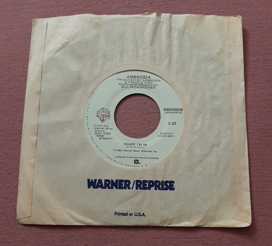 Ambrosia 45 You’re the Only Woman / Shape I’m In 1980 Warner Bros WBS49580 vg+