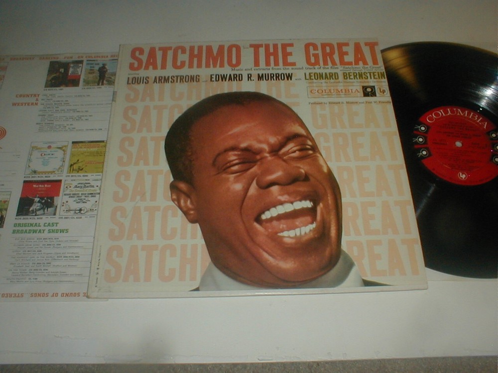 Louis Armstrong SATCHMO Columbia Mono 6-Eye LP 1957 Big Band Jazz Spoken Word