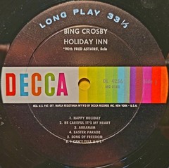 BING CROSBY Holiday Inn Vinyl Lp 1962 US Press Decca DL 4256 Mono VG+/VG+