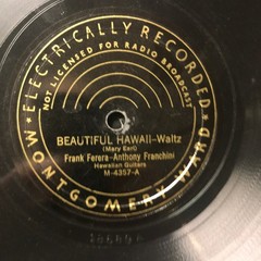 HAWAIIAN Frank Ferera Franchini 1920s 78 rpm Victrola Record Montgomery Ward