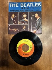 The BEATLES Paperback Writer/Rain 45 rpm Pic SLEEVE 1966 VG+- Scranton Pressing