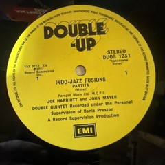 Joe Harriott & John Mayer Double Quintet Indo-Jazz Fusions – DUO 123 – 1976 UK