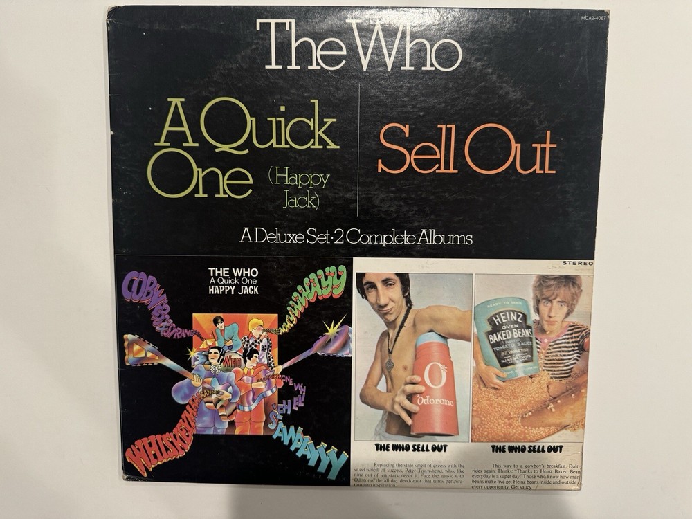 The Who A Quick One + Sell Out 2x Vinyl LP VG+/EX 1974 U.S. Pressing 2 Album Set