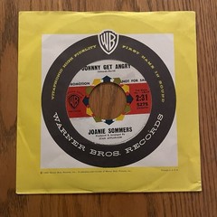 JOANIE SOMMERS – JOHNNY GET ANGRY, WARNER BROS. 5275, PROMO, 45 RPM, 1962