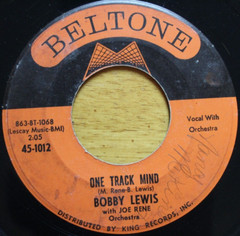 BOBBY LEWIS ONE TRACK MIND / ARE YOU READY 45RPM 7″ JUKEBOX RECORD G+ BELTONE