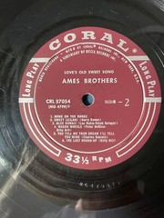 Ames Brothers Love’s Old Sweet Songs LP 1956 Maroon Coral Mono #57054