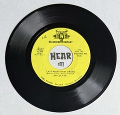 Obscure Historical / Honky Tonk 45 JIM CULVER United States / Last JEWEL OH hear