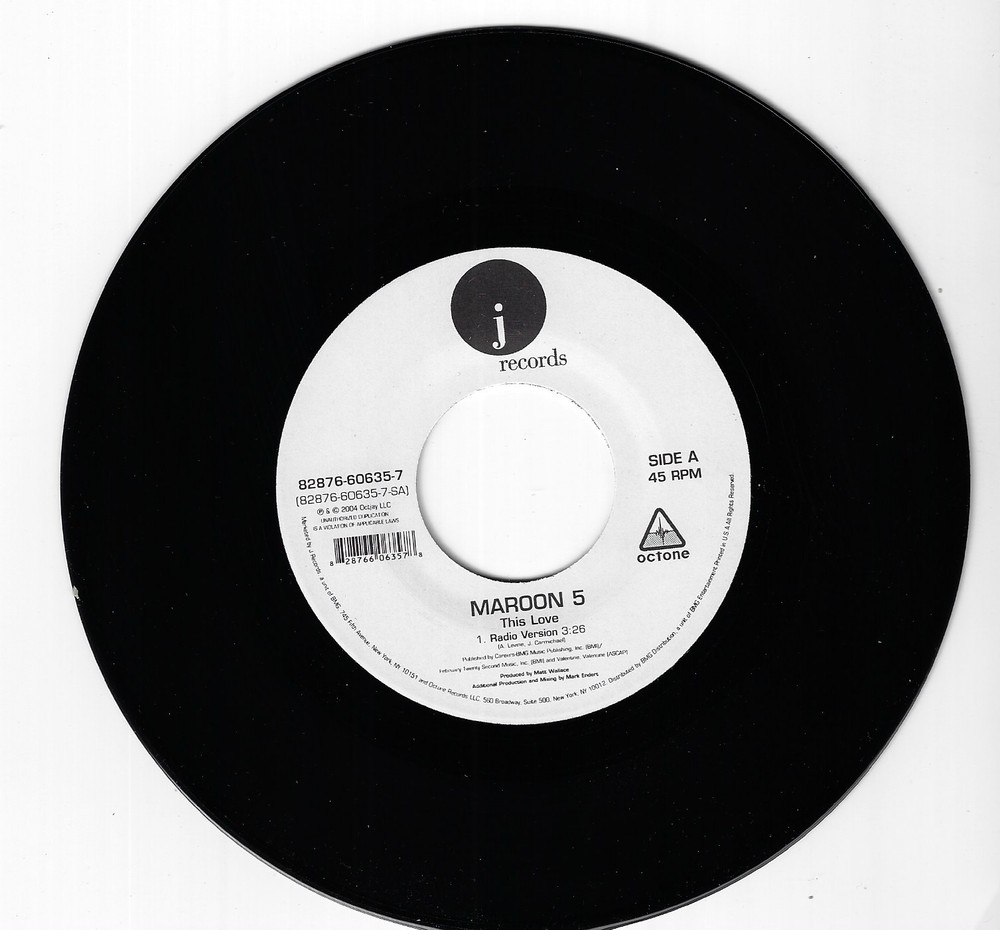 MAROON 5 THIS LOVE/HARDER TO BREATHE 45RPM VINYL