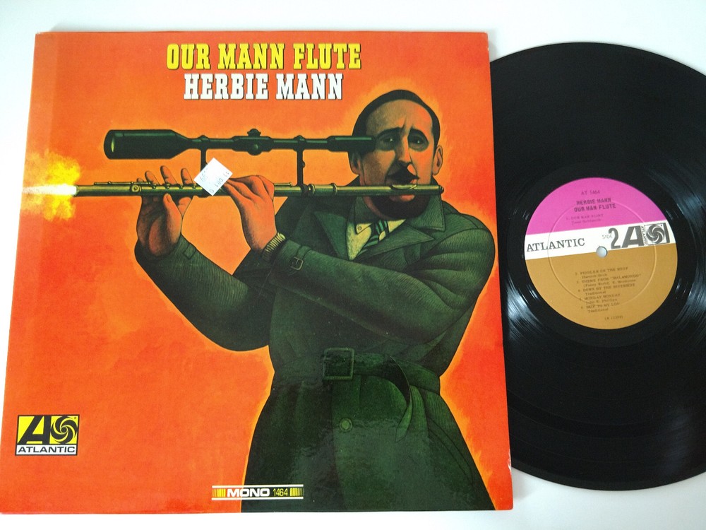 HERBIE MANN LP OUR MANN FLUTE 1966 ATLANTIC AT 1464 MONO PINK / BROWN LABELS