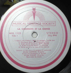 “La Chanson & La Danse” Vinyl Stereo LP, MHS 33rpm, EX/EX