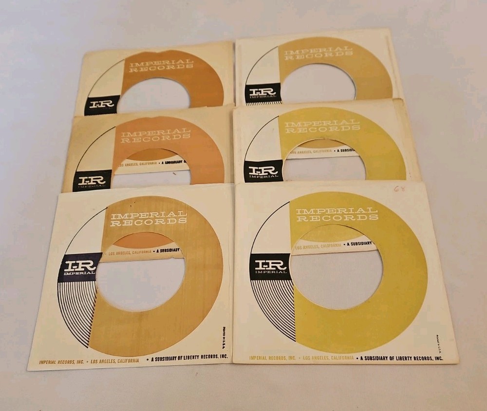 45 RPM 7″ RECORD SLEEVES CO. SLEEVE 6 PACK SEE PHOTOS Imperial Records (SLV371)