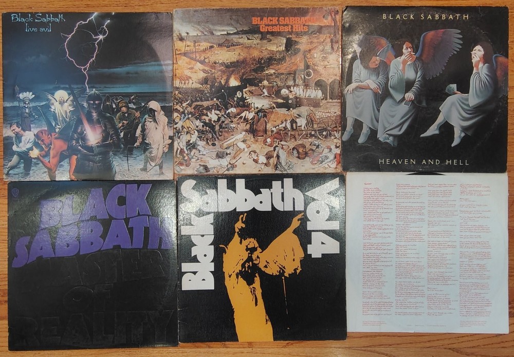 Black Sabbath Mixed Lot LP 1970s-1980s – Live Evil – Vol 4 – Heaven Hell + MORE