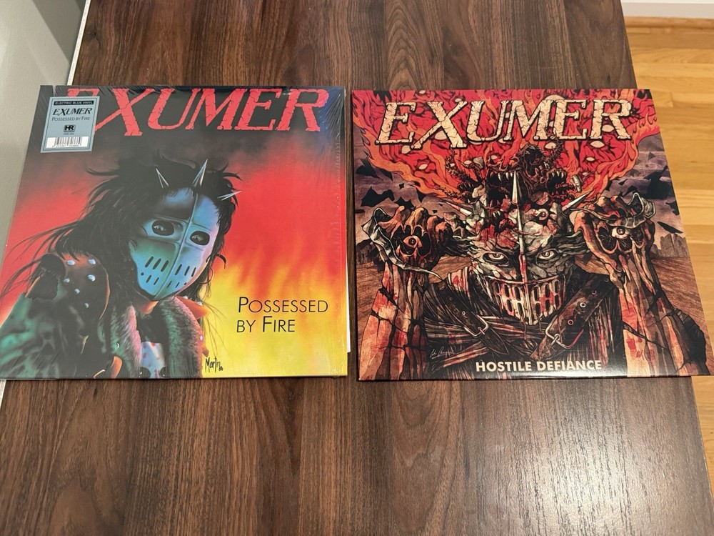 Exumer Vinyl Lot 2LP Possessed By Fire & Hostile Defiance Splatter Thrash Metal