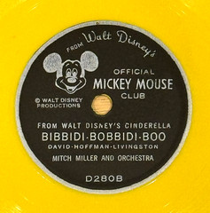 Walt Disney’s Cinderella Bibbidi Bobbidi Boo Mickey Mouse Club 45 Record 1956