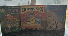 Vintage Story of Bambi Chipmunks Muppets Manhattan Record & Book Set Lot of 3
