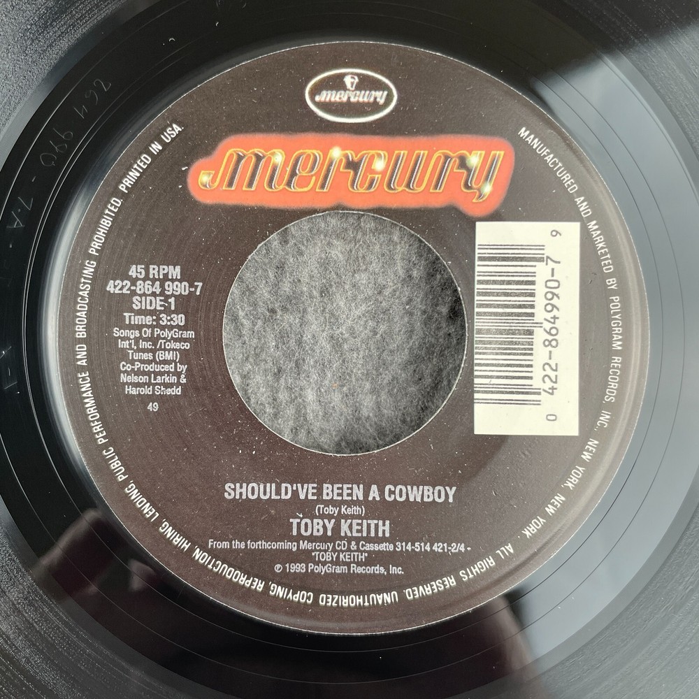 TOBY KEITH Should’ve Been A Cowboy /Some Kinda Good 45 Polydor 422-864 990-7 NEW