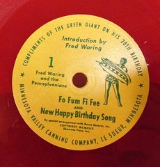 Fred Waring–Fo Fum Fi Fee/New Happy Birthday Song 1949 Green Giant Promo Record