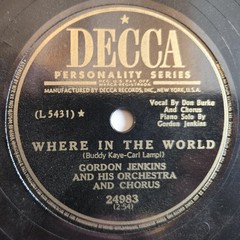 Gordon Jenkins, Bewitched and Where in the World, 78 rpm disc