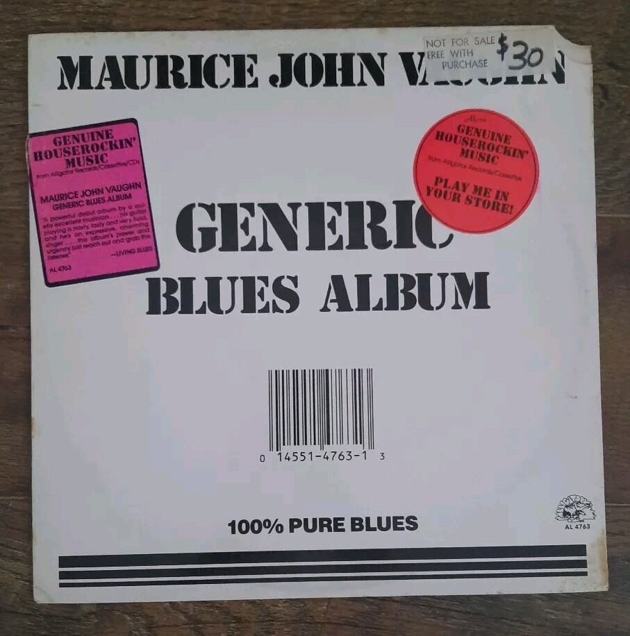 1988 Maurice John Vaughn Generic Blues Album Promo Record Vinyl 33 RPM 12″ LP