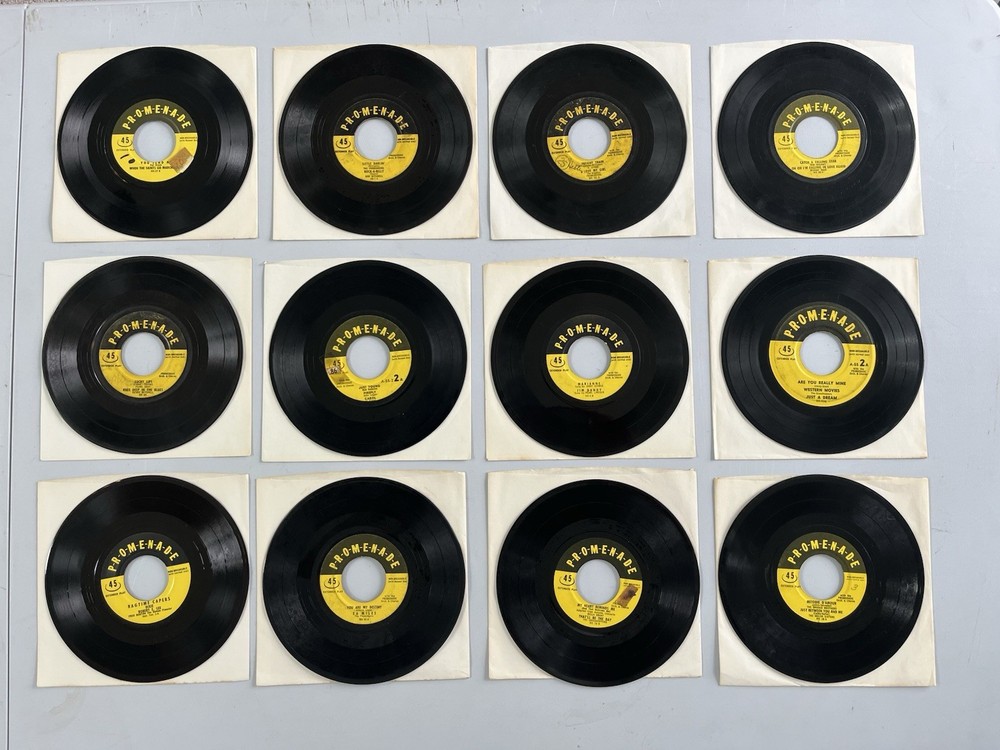 Lot of (12) P-R-O-M-E-N-A-D-E 1950s & 1960s Pop Rock 45 RPM Records – Lot #3