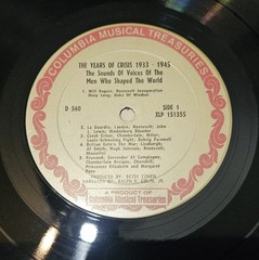 The Years of Crisis 1933–1945 WWII Various Artists Vinyl LP VG+ Columbia