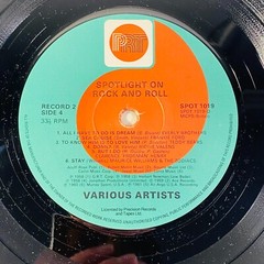 ROCK & ROLL “COMPILATION” *SPOTLIGHT ON*LP RECORD UK IMPORT PRT RECORDS…