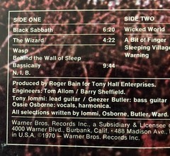 1970 Black Sabbath “Black Sabbath” Vinyl LP 1st. Edition Terre Haute WS 1871 VG+