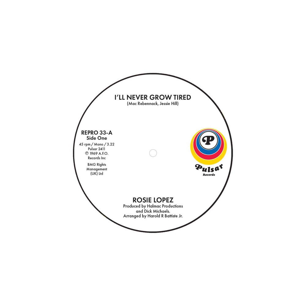 Rosie Lopez I’ll Never Grow Tired/Too Hot to Hold (Vinyl) 7″ Single (UK IMPORT)