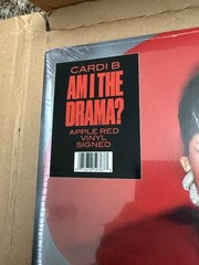 Cardi B-SIGNED-AM I THE DRAMA? Alternate Cover-Apple Red Vinyl-SOLD OUT-ON HAND