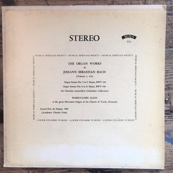 Johann Sebastian Bach, Marie-Claire Alain, The Organ Works of Johann Sebastian B