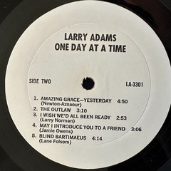 LARRY ADAMS One Day At A Time LP PRIVATE Xian Folk Psych Loner Real People RARE