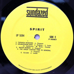 Spirit – “Spirit” MONO- 1968/2005 RE – Sundazed Music 5194 – Psych Rock LP