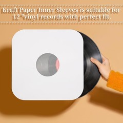 sdroceRyaM 12 Inches Vinyl Record Inner Paper Sleeves with PO Film – Anti-Static