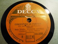1935 YVONNE ASTRUC Violin MILHAUD conducts CONCERTINO de Printemps DECCA CA8205