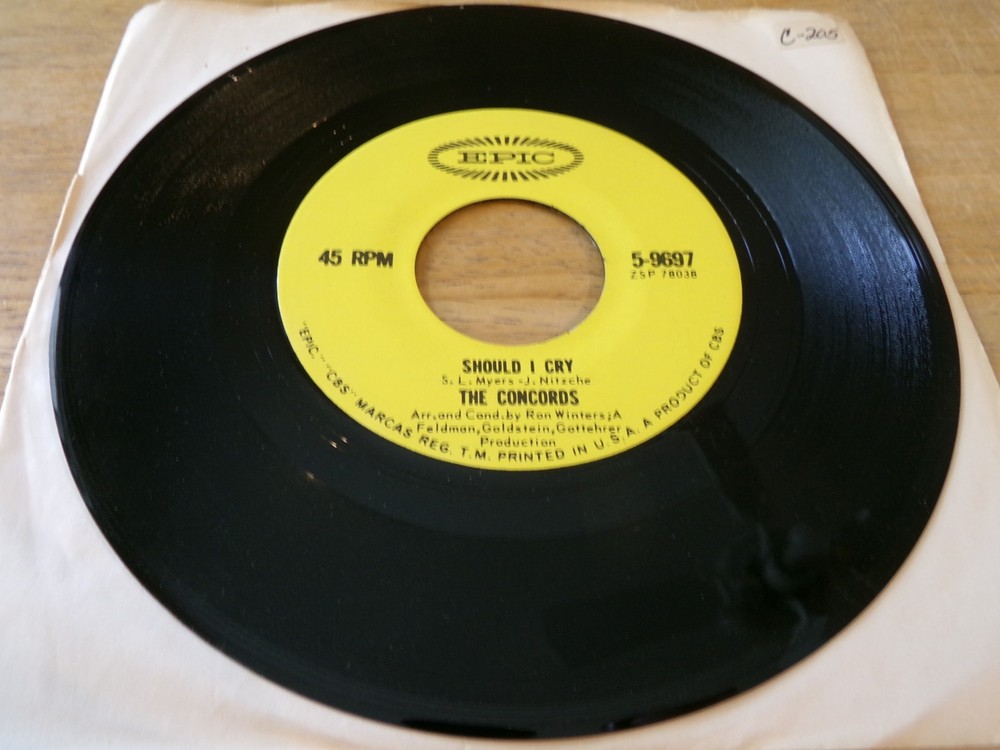 The Concords 45 – Should I Cry – Epic 5-9697 repro