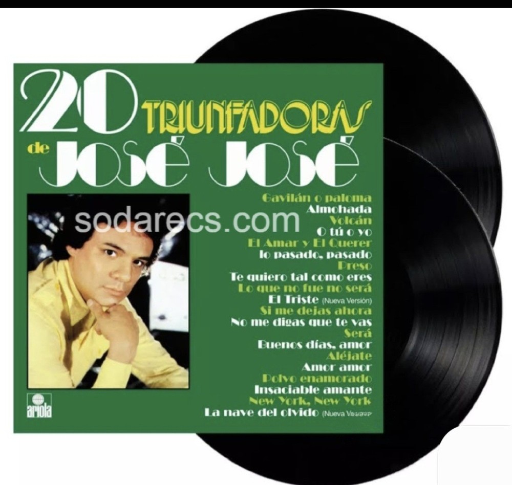 JOSE JOSE – 20 Triunfadoras -2LPs VINYL LATIN AMERICAN IMPORT FREE USA SHIPPING