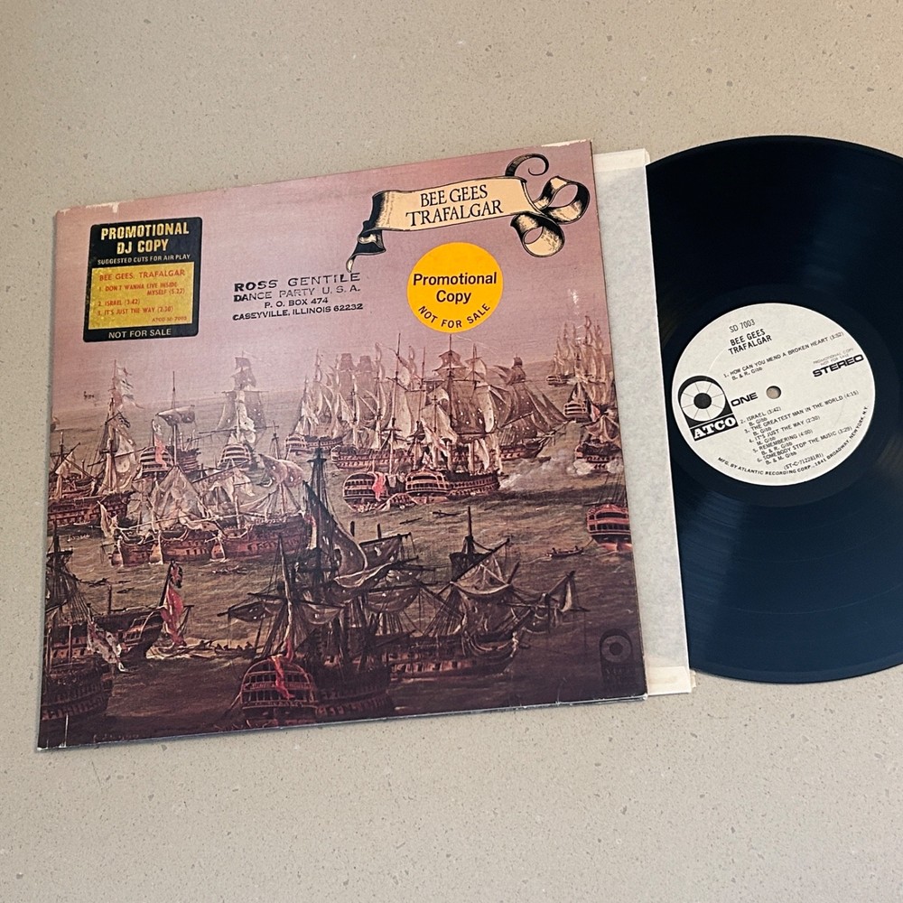 (NM) THE BEE GEES “Trafalgar” LP DJ 1971 WLP White Label Promo 1st OG Press ATCO