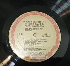 The Years of Crisis 1933–1945 WWII Various Artists Vinyl LP VG+ Columbia