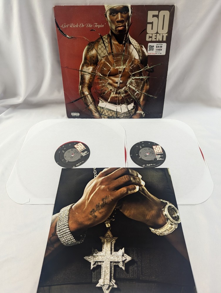 50 Cent Get Rich Or Die Tryin Red Vinyl 2xLP Walmart B0032839-01 w/ Insert