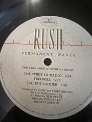 Rush Permanent Waves Vinyl LP 1980 Mercury SRM-1-4001 VG+/VG+