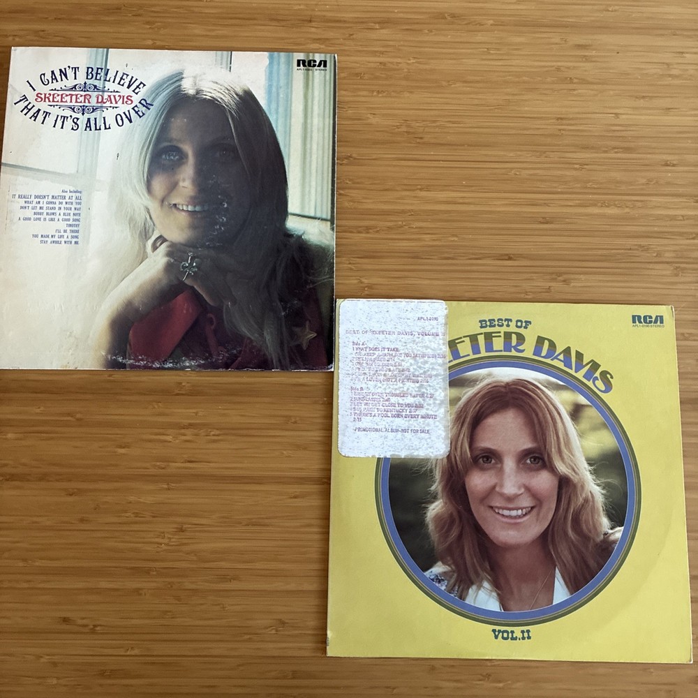 SKEETER DAVIS (2 LP PROMO Lot) Best of Vol 2 + I Can’t Believe… BOTH VG+