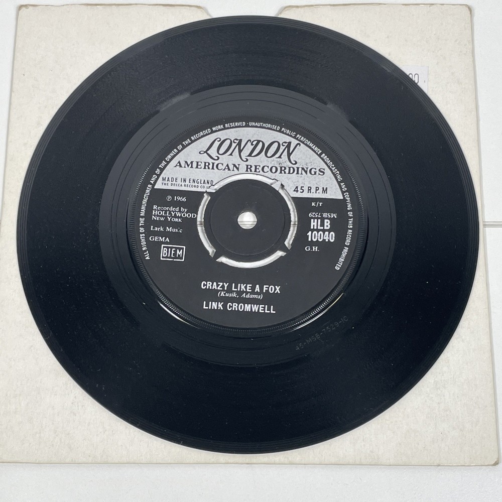 Link Cromwell Crazy Like A Fox 7” Single Vinyl Record 45rpm Shock Me London
