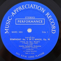 Dvorak / Leopold Ludwig – Symphony No. 5 In E Minor 12″ LP Record MARS 3001 RARE