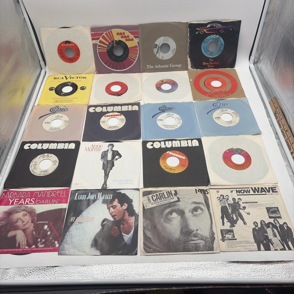 lot 20 mixed Genre 45 rpm Records 7″ Singles Country Rock Disco Funk