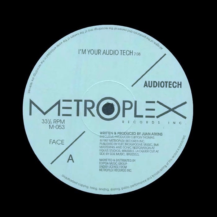 Audiotech “I’m Your Audio Tech” JUAN ATKINS DETROIT ELECTRO FUNK 12″ REISSUE