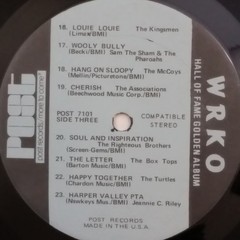 WRKO HALL OF FAME Post7101 2x LP Vinyl VG+ GF McCoys Turtles Dion BoxTops Roe